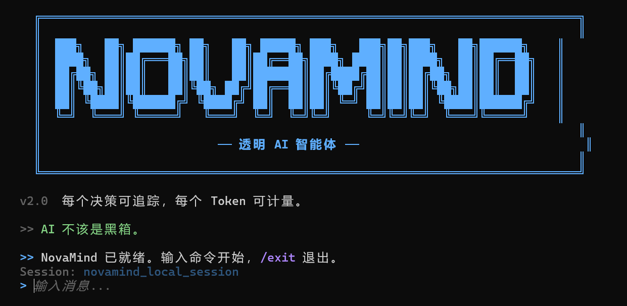 NovaMind 可审计深度研究 Agent 内核 - novamind run · 三协程交互对话