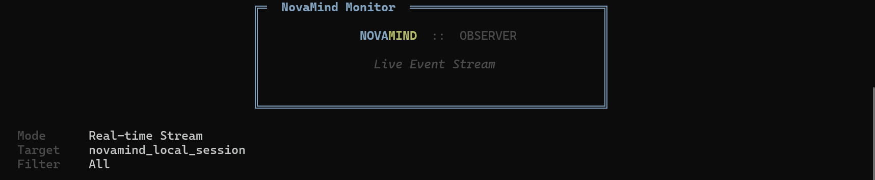 NovaMind 可审计深度研究 Agent 内核 - novamind monitor · JSONL 事件流可观测